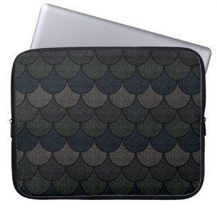 Funda Para Portátil Patrón de escama de dragón escalopado oscuro