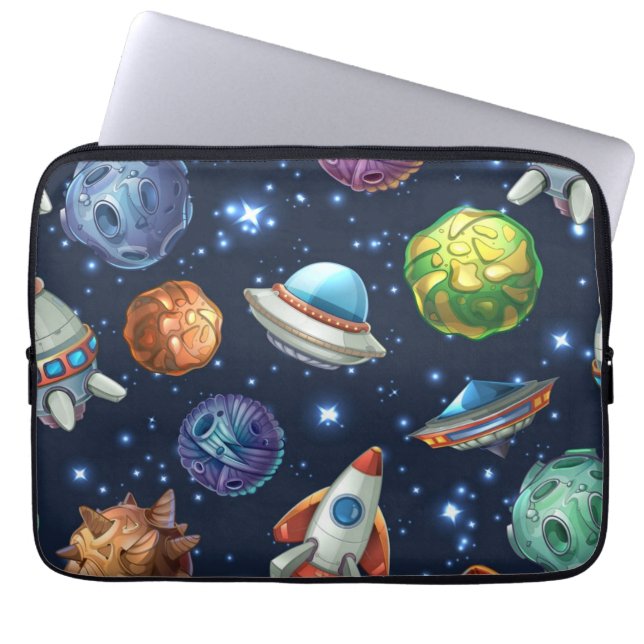 Funda Para Portátil Patrón de espacio (Frente)