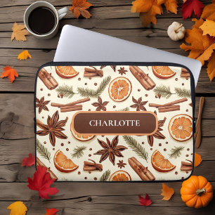 Funda Para Portátil Patrón de especias acogedor - Nombre personalizado