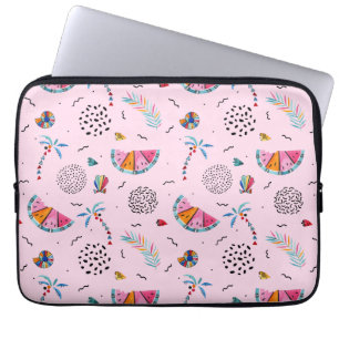 Funda Para Portátil Patrón de estilo memphis rosado tropical