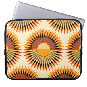 Funda Para Portátil Patrón de estrellas de flores de marfil naranja