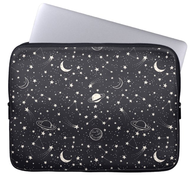 Funda Para Portátil Patrón de estrellas y planetas (Frente)