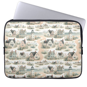 Funda Para Portátil Patrón de faro de cabaña costera