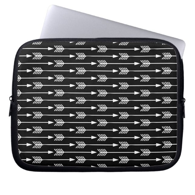 Funda Para Portátil Patrón de flechas en blanco y negro (Frente)