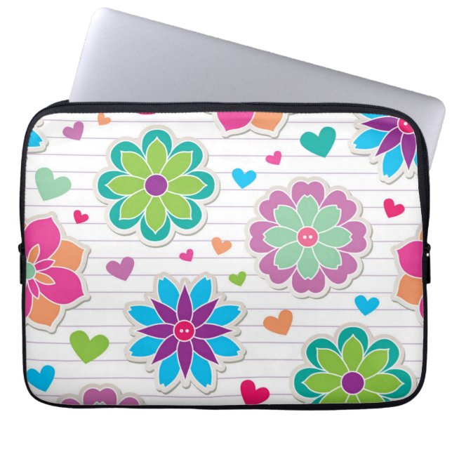 Funda Para Portátil Patrón de flor (Frente)