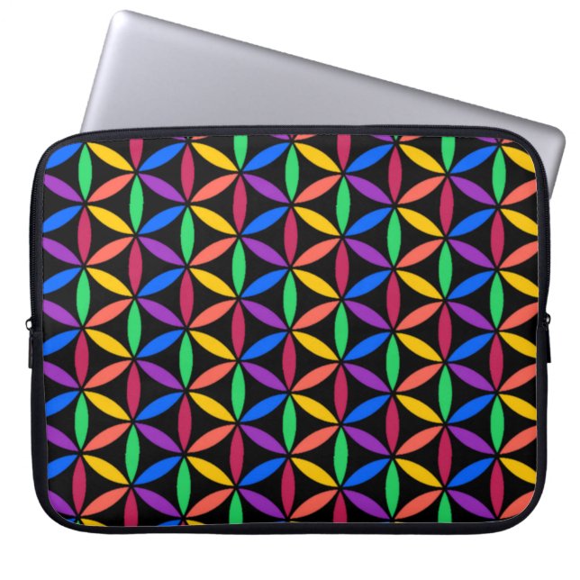 Funda Para Portátil Patrón de flor arco iris (Frente)