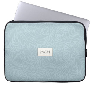 Funda Para Portátil Patrón de Flor de Espuela de Caballero Azul Vintag