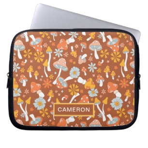 Funda Para Portátil Patrón de flor de hongos retro vintage