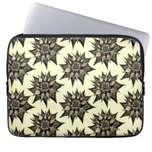 Funda Para Portátil Patrón de flor de sepia floral gótica