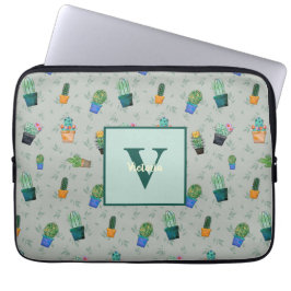 Funda Para Portátil Patrón de flor de vegetación de cactus