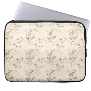 Funda Para Portátil Patrón de flor del Retro Verde Rosa Y2K 70