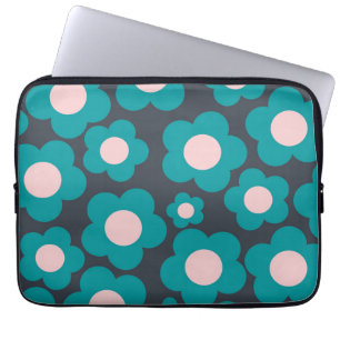Funda Para Portátil Patrón de flor hippie azul precoz
