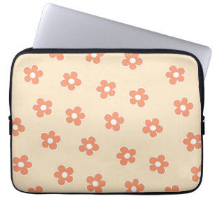 Funda Para Portátil Patrón de flor hippie blanco