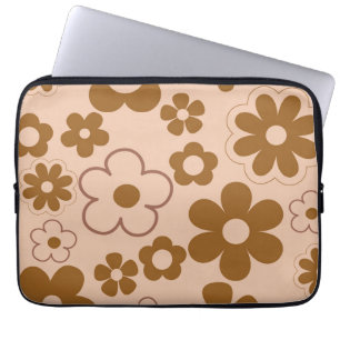 Funda Para Portátil Patrón de flor hippie de otoño retro y 2K marrón