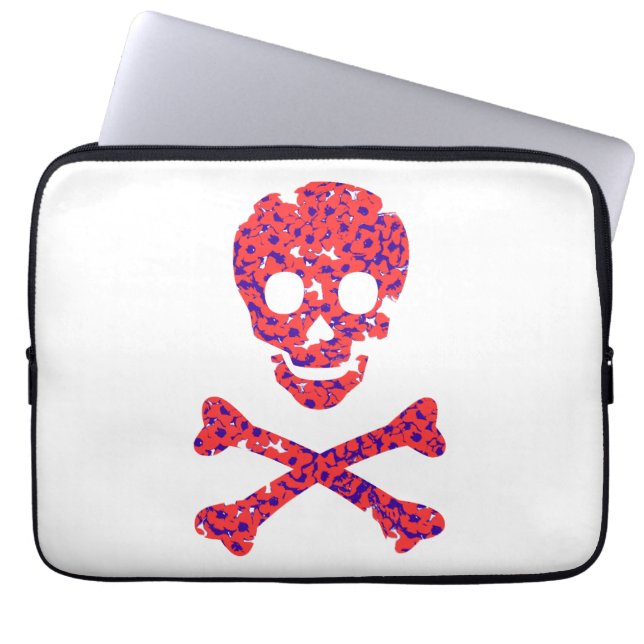 Funda Para Portátil patrón de flor rosa (Frente)