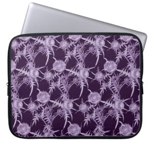 Funda Para Portátil patrón de flor violeta de cardo