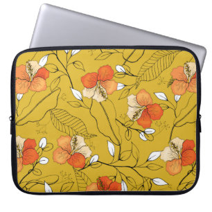 Funda Para Portátil Patrón de flor y hojas sin costuras tropicales
