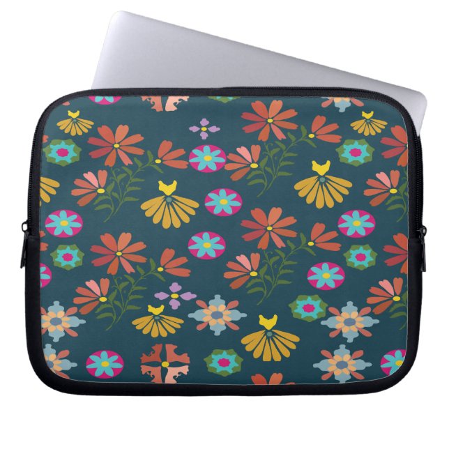 Funda Para Portátil patrón de flora (Frente)