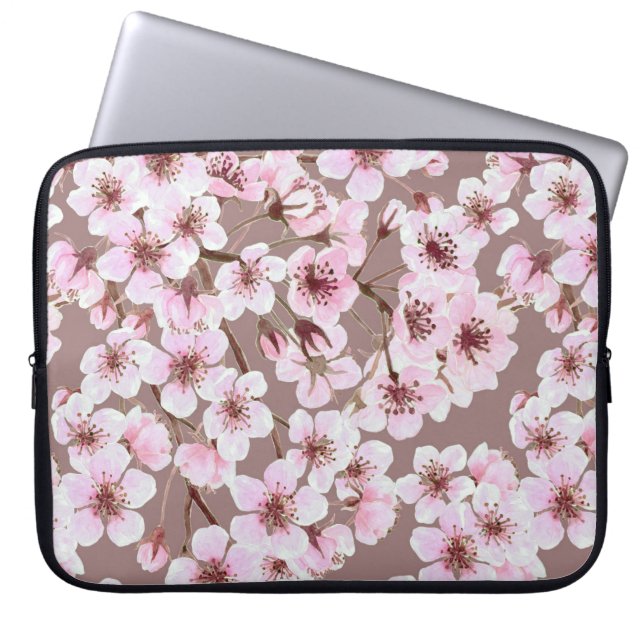 Funda Para Portátil Patrón de floración de cerezo (Frente)