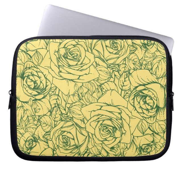 Funda Para Portátil Patrón de flores 15 (Frente)