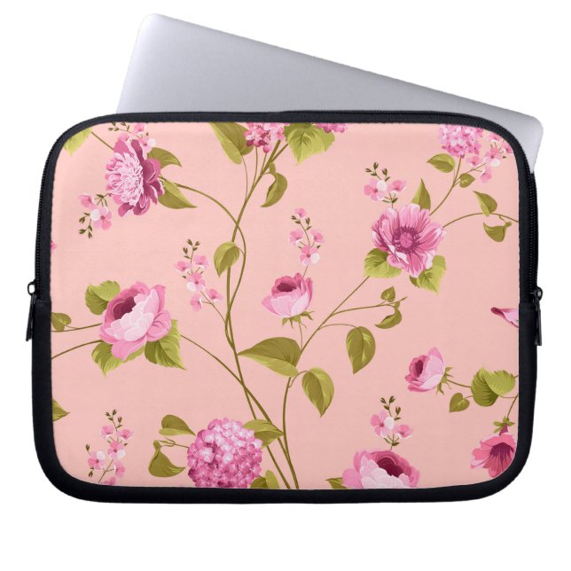 Funda Para Portátil Patrón de flores 17 (Frente)