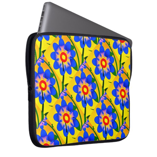 Funda Para Portátil Patrón de flores abstractas (Anverso derecho)