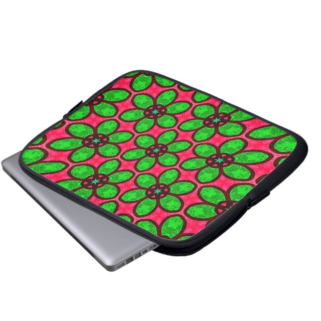 Funda Para Portátil Patrón de flores abstractas (Inferior anverso)
