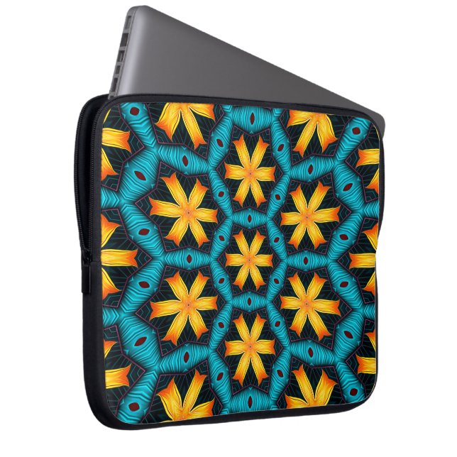 Funda Para Portátil Patrón de flores abstractas (Anverso derecho)