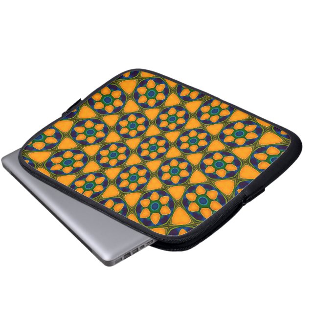 Funda Para Portátil Patrón de flores abstractas únicas (Inferior anverso)