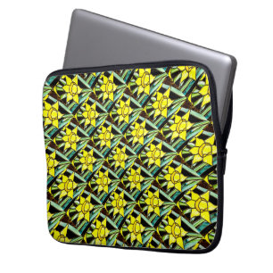 Funda Para Portátil Patrón de flores amarillas y valiosas