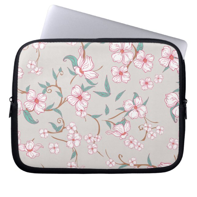 Funda Para Portátil Patrón de Flores Asombrosas 6 (Frente)