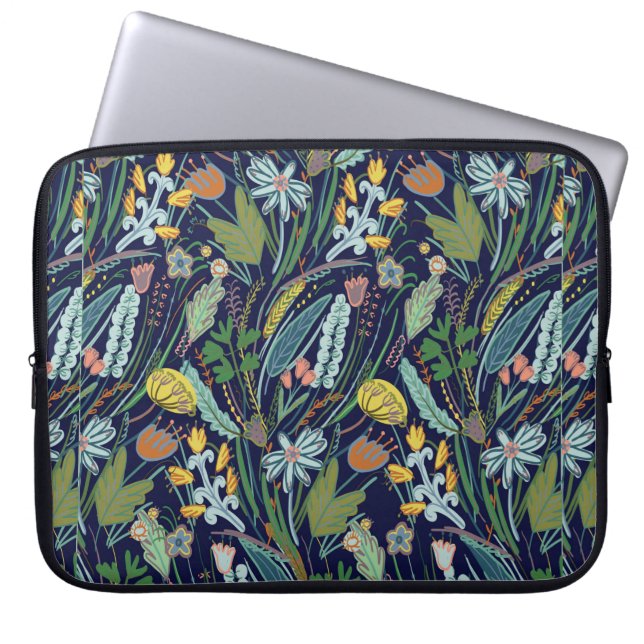 Funda Para Portátil Patrón de flores de campo (Frente)