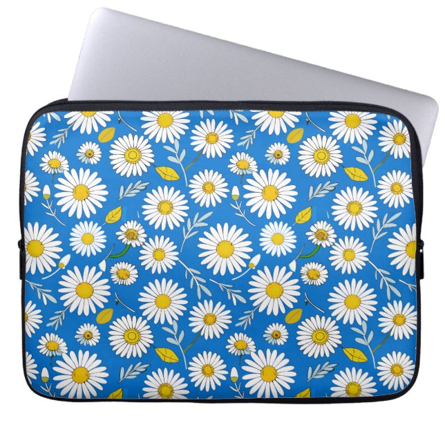 Funda Para Portátil patrón de flores de margarita (Frente)