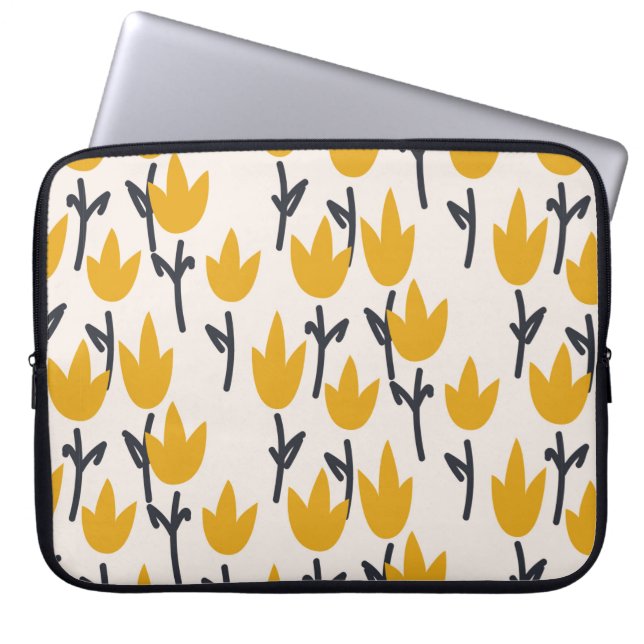 Funda Para Portátil Patrón de flores de tulipano simple (Frente)