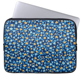 Funda Para Portátil Patrón de flores pequeñas azules