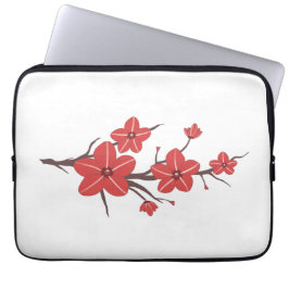 Funda Para Portátil ¡Patrón de flores rojas de cerezo!
