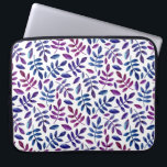 Funda Para Portátil Patrón de follaje floral acuarela morado y azul<br><div class="desc">Manga de portátil color agua morado y azul follaje. Por favor,  contáctame si necesitas artículos adicionales.</div>