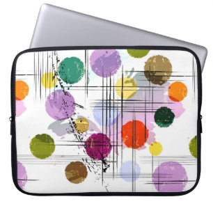 Funda Para Portátil patrón de fondo abstracto, con círculos, líneas,