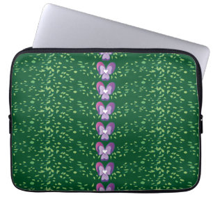 Funda Para Portátil Patrón de fondo de fondo de violeta verde vintage