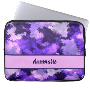 Funda Para Portátil Patrón de formas abstractas púrpura azul y Guay