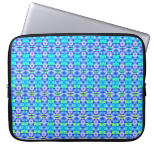 Funda Para Portátil Patrón de formas azul y verde claro en negrita