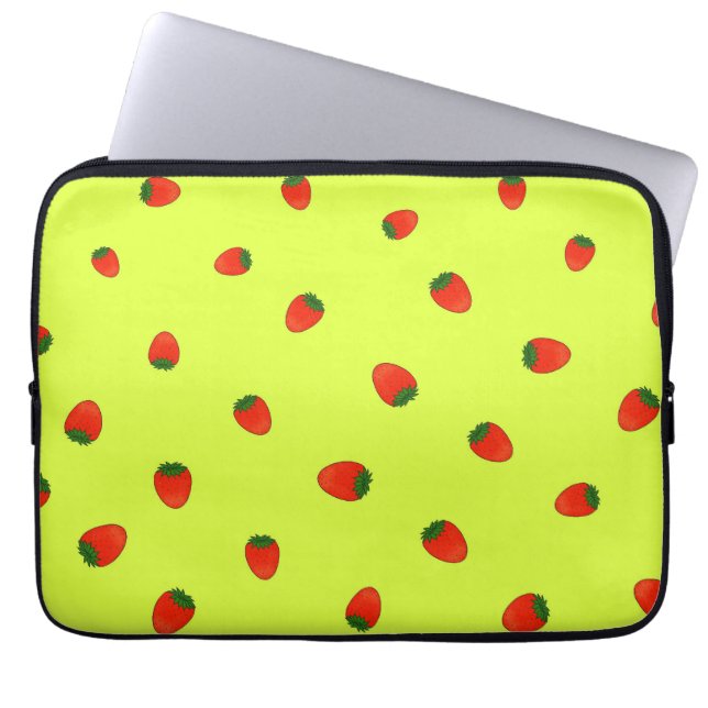 Funda Para Portátil Patrón de fresa (Frente)