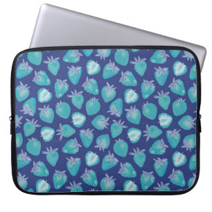 Funda Para Portátil Patrón de fresa azul