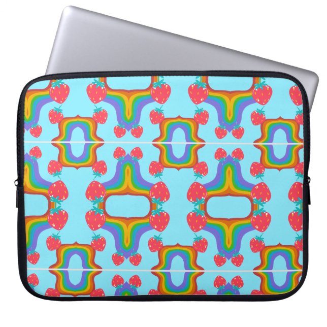 Funda Para Portátil patrón de fresitas (Frente)