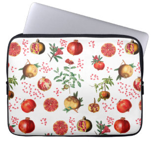 Funda Para Portátil Patrón de fruta mediterránea granada de color agua