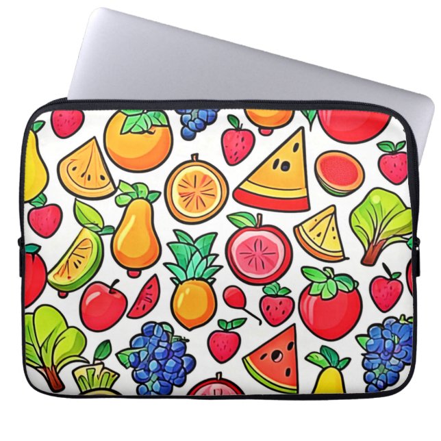 Funda Para Portátil Patrón de fruta vibrante (Frente)