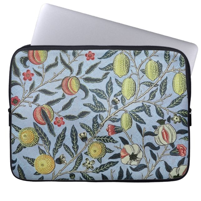 Funda Para Portátil Patrón de Frutas de Granada Antiguo de William Mor (Frente)