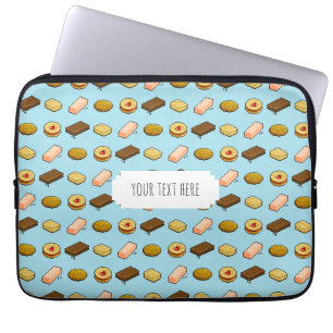 Funda Para Portátil Patrón De Galletas Y Galletas De Arte De Pixel Div