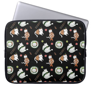 Funda Para Portátil Patrón de gatos de rollo de sushi de dibujos anima