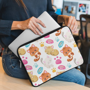Funda Para Portátil Patrón de gatos, gatos, gatitos, gatitos, patas